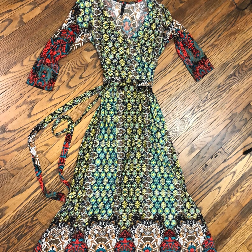 Boutique Wrap Top Floor Length Dress